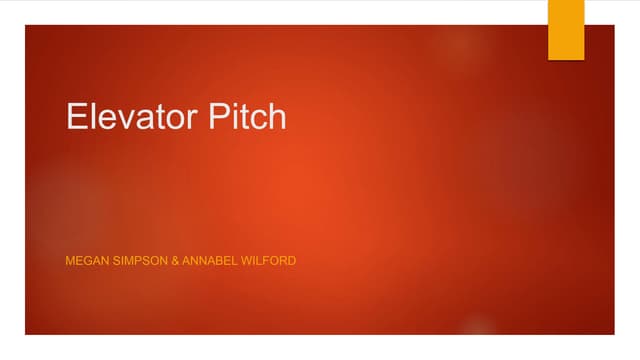 Elevator pitch