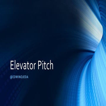 Elevator pitch 