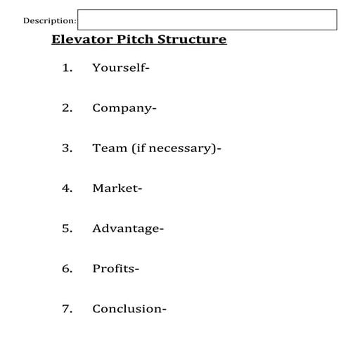Elevator pitch Structure | PDF