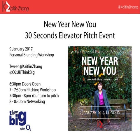 New Year New You - 30 Seconds Elevator Pitch Event 9 Jan 2017