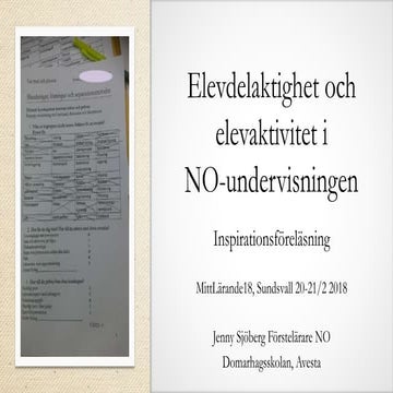 Elevdelaktighet och elevaktivitet