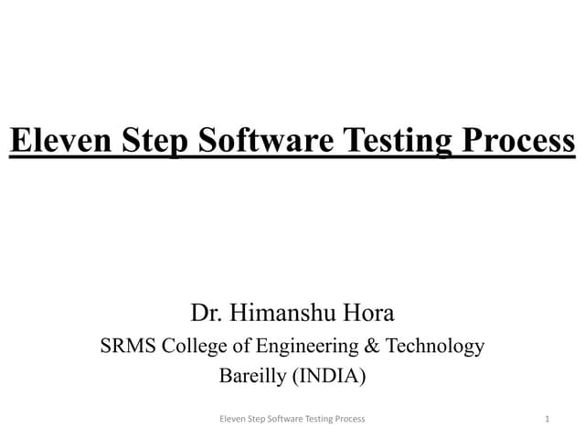 Eleven step of software testing process