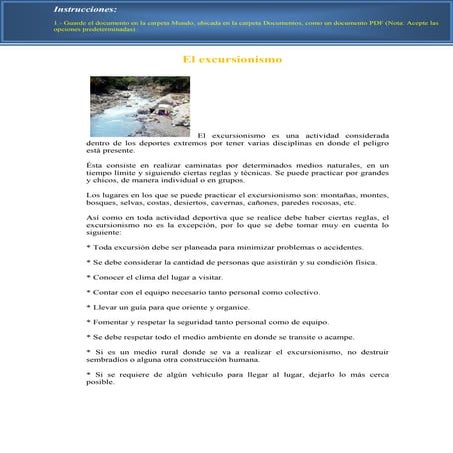 El excursionismo | PDF