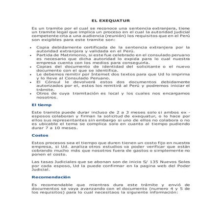 El exequatur | DOCX