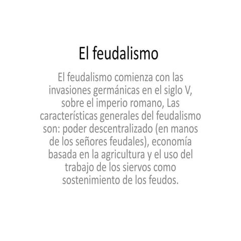 El feudalismo