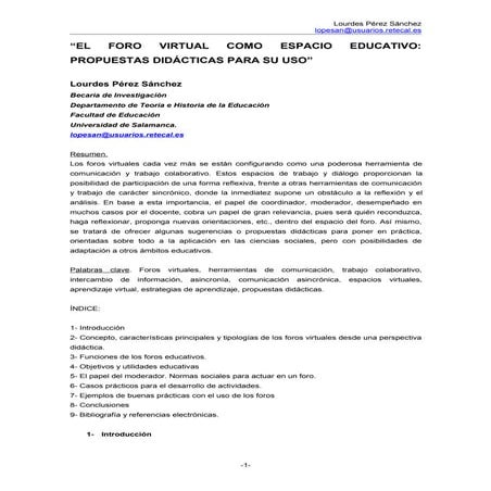 Los Foros Virtuales | PDF