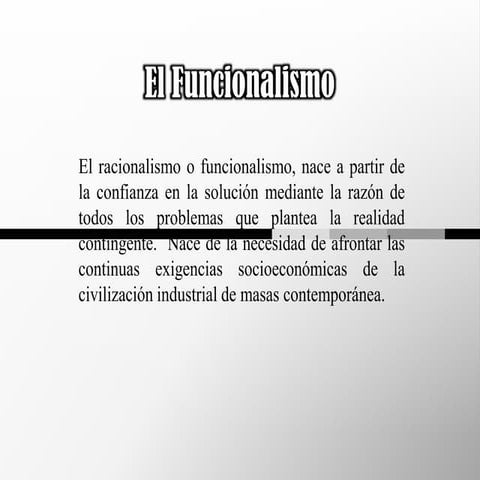 El funcionalismo