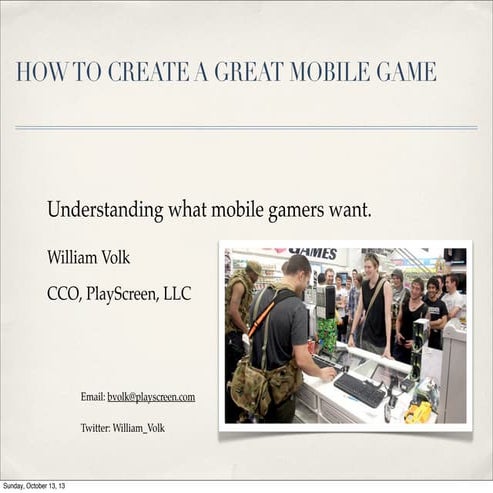 Euro Lottery Games Workshop - Creating a Great Mobile Game