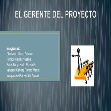 El gerente del proyecto(PMBOK)