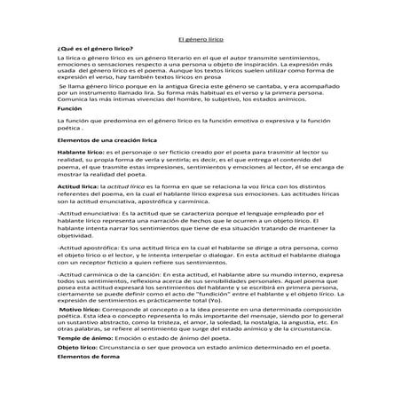 El género lírico