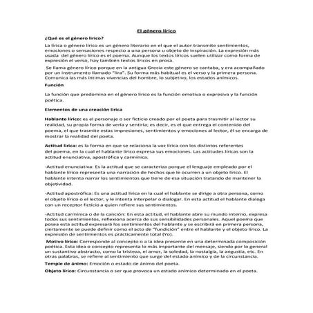 El género lírico
