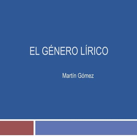 El Género Lírico