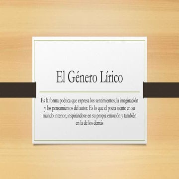 El género lírico