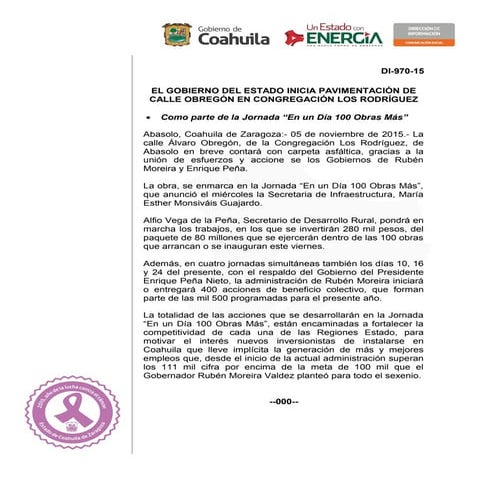 El gobierno del estado inicia pavimentación de calle Obregón en Congregación ...