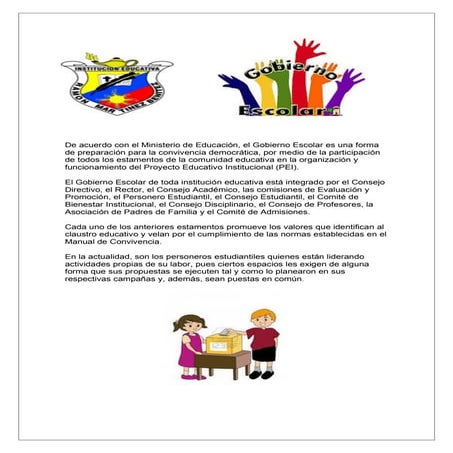 El gobierno escolar  personero estudiantil rmb