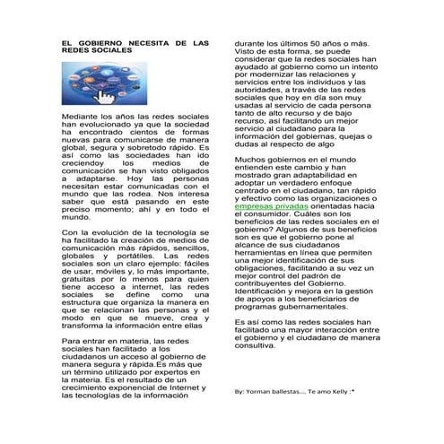 El gobierno necesita de las redes sociales