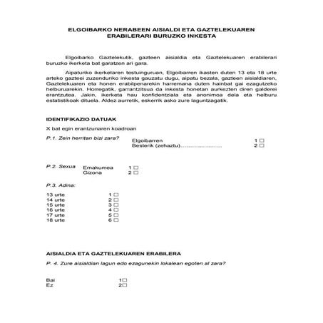 Elgoibarko nerabeen aisialdi eta gaztelekuaren erabilerari buruzko inkesta