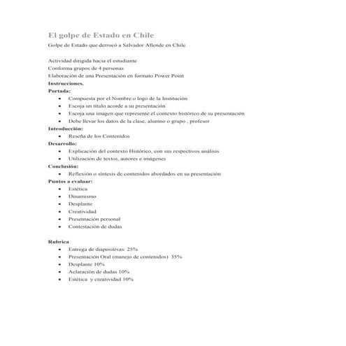 El golpe de estado en chile