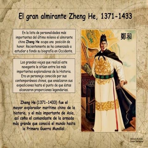 El gran almirante Zheng He, 1371-1433. La Dinastía Ming. | PPTX