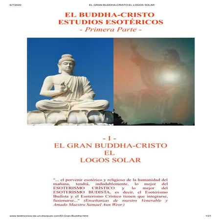 El gran Buddha Cristo el Logos Solar