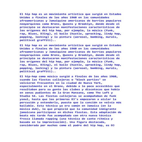 HISTORIA DEL HIP HOP | PDF