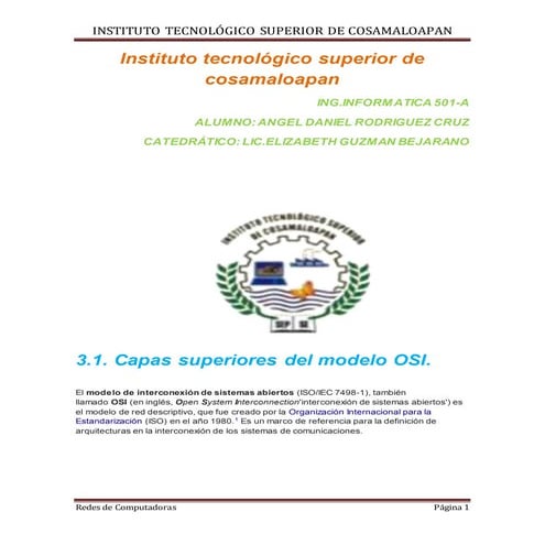  temas 3.1. Capas superiores del modelo OSI 3.1.2. Protocolos y funcionalidad...