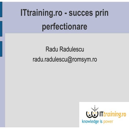 "Introducing Red Hat Training Center" by Radu Radulescu @ eLiberatica 2008