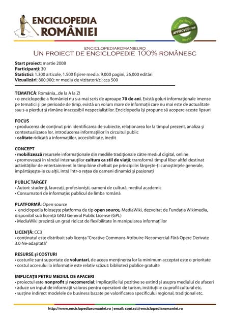 "Proiectul Enciclopedia Romaniei" by Radu Trifan @ eLiberatica 2009