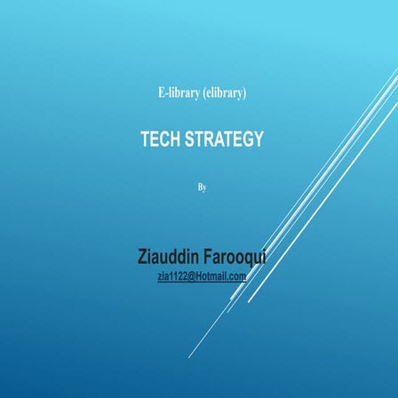 Elibrary technical strategy