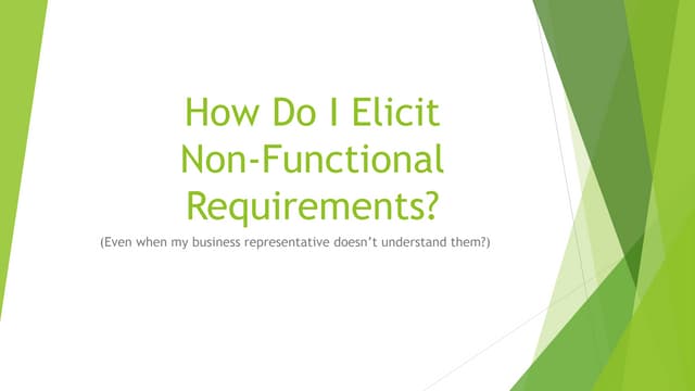 Eliciting non functional requirements
