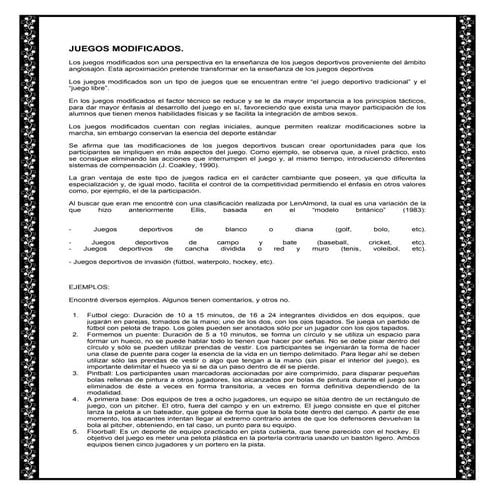  juegos modificados y juegos cooperativos
