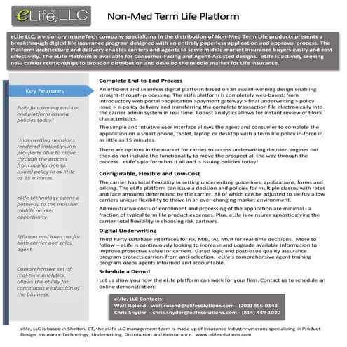 elife non-med term life platform 