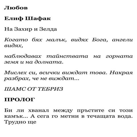 Любов ( Елиф Шафак) | PDF