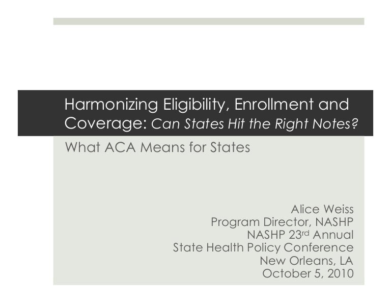 Eligibility Enrollment Overview What ACA Means for States