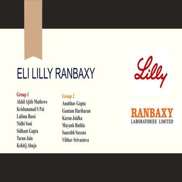 Eli Lilly-Ranbaxy Alliance
