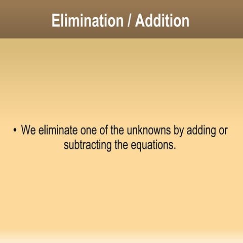 Elimination