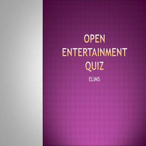 Elimination Entertainment Quiz, IIT Bombay - Answers