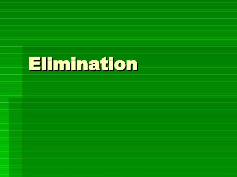 Elimination Nursing Lecture