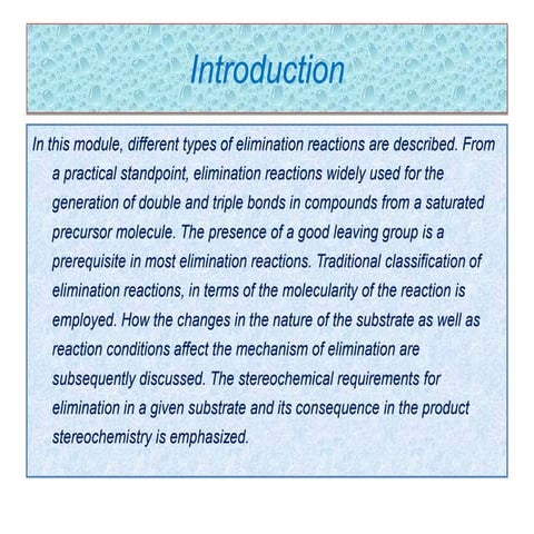 Elimination reaction