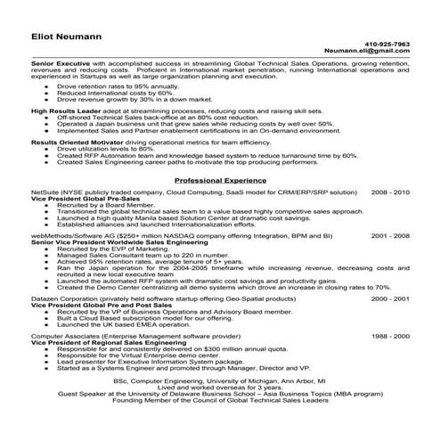 Eli Neumann CV