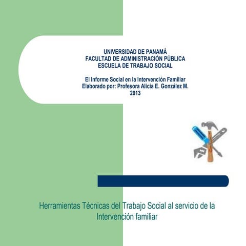 Herramientas: Técnicas del Trabajo Social al servicio de la  Intervención fam...