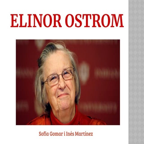 Elinor Ostrom, premio nobel de Economía