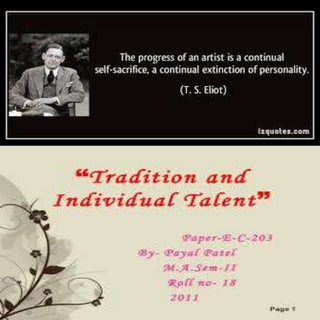 Eliot Concept of tradition