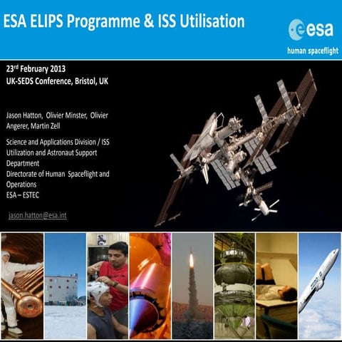 The ESA ELIPS programme and European ISS Utilisation | PDF
