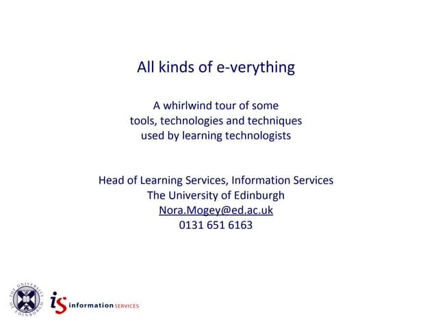 A - Z of E-verything(by Nora Mogey)