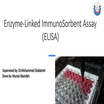 Elisa ( Enzyme linked immunoSorbent Assay) Presentation | PDF