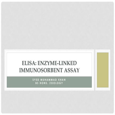 ELISA: Enzyme-linked Immunosorbent Assay