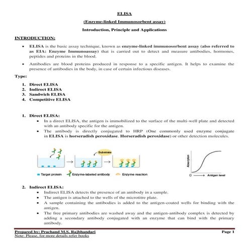 ELISA: Enzyme-linked Immunosorbent assay