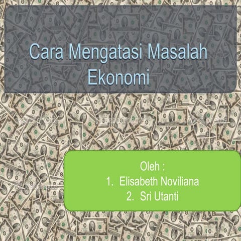 Cara Mengatasi Masalah Ekonomi