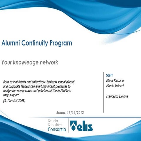 Elis alumni continuity program chiusura 13 12-2012